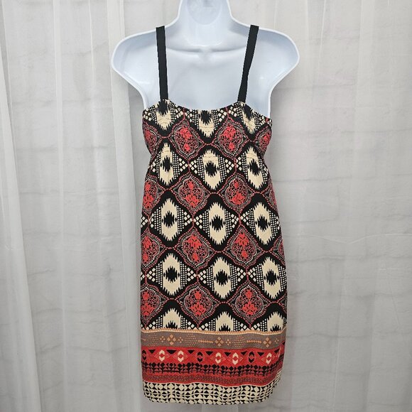 Angie Dress Mini Boho Hippie Festival Black Red S - Picture 5 of 9